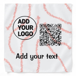Simple minimal q r code add logo scan code name t bandana