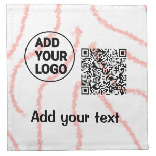 Simple minimal q r code add logo scan code name t cloth napkin