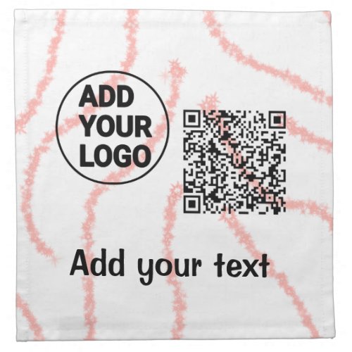 Simple minimal q r code add logo scan code name  t cloth napkin