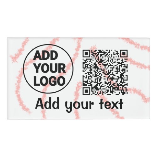 Simple minimal q r code add logo scan code name  t name tag
