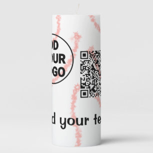 Simple minimal q r code add logo scan code name t pillar candle