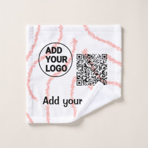 Simple minimal q r code add logo scan code name t wash cloth