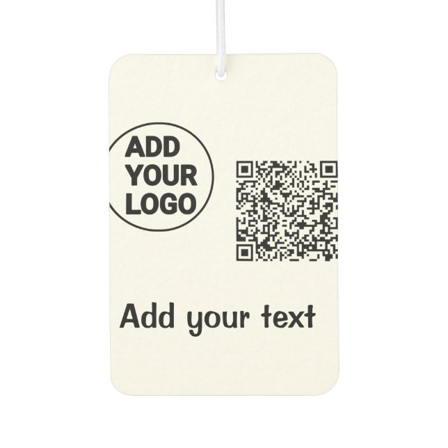 Simple minimal q r code add logo scan code name te air freshener (Front)