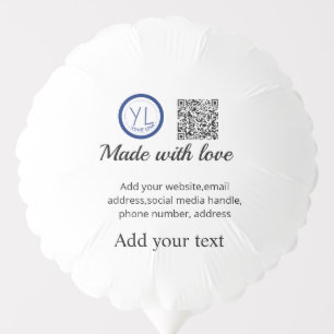 Simple minimal q r code add logo scan code name te balloon
