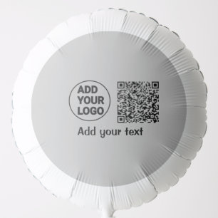 Simple minimal q r code add logo scan code name te balloon