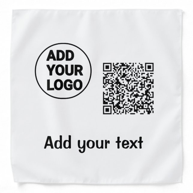 Simple minimal q r code add logo scan code name te bandana (Front)