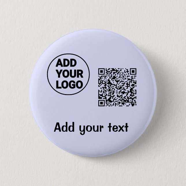 Simple minimal q r code add logo scan code name te button (Front)