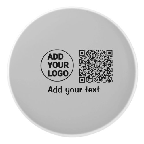 Simple minimal q r code add logo scan code name te ceramic knob