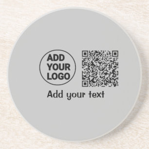 Simple minimal q r code add logo scan code name te coaster
