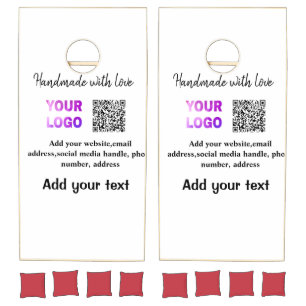 Simple minimal q r code add logo scan code name te cornhole set