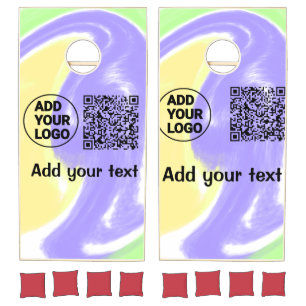 Simple minimal q r code add logo scan code name te cornhole set