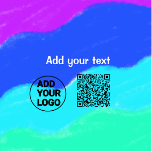 Simple minimal q r code add logo scan code name te cutout