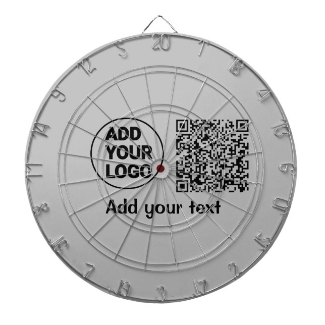 Simple minimal q r code add logo scan code name te dart board (Front)
