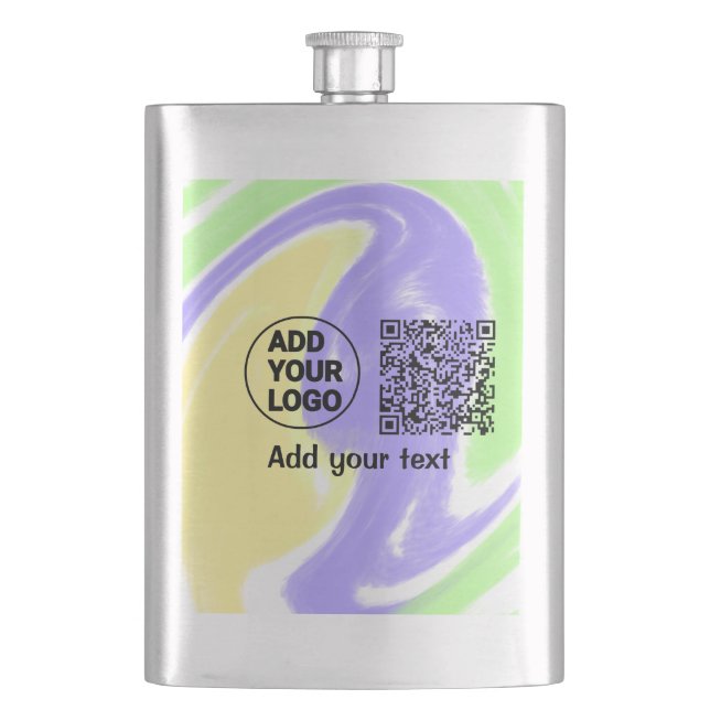 Simple minimal q r code add logo scan code name te flask (Front)