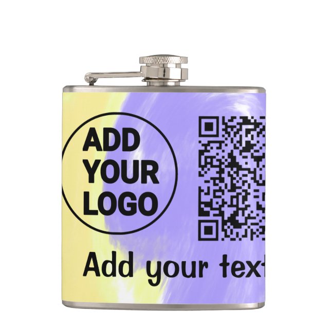 Simple minimal q r code add logo scan code name te flask (Front)
