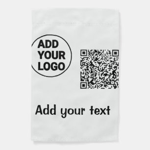 Simple minimal q r code add logo scan code name te garden flag