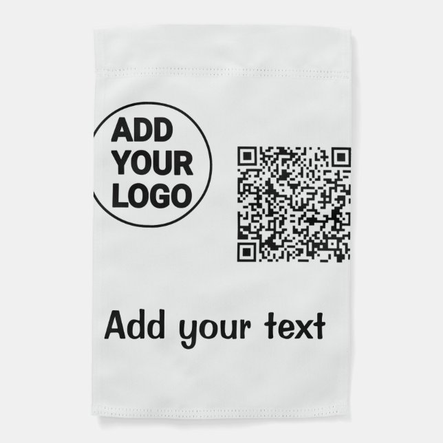 Simple minimal q r code add logo scan code name te garden flag (Front)