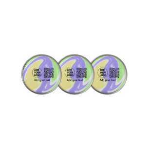 Simple minimal q r code add logo scan code name te golf ball marker