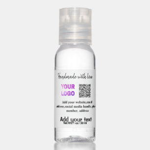 Simple minimal q r code add logo scan code name te hand sanitizer