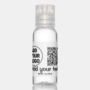 Simple minimal q r code add logo scan code name te hand sanitizer