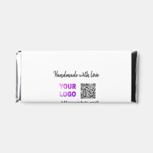 Simple minimal q r code add logo scan code name te hershey bar favors