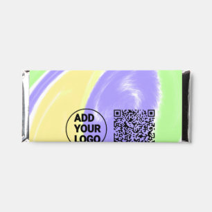 Simple minimal q r code add logo scan code name te hershey bar favors