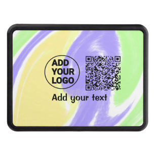 Simple minimal q r code add logo scan code name te hitch cover