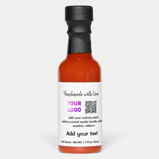 Simple minimal q r code add logo scan code name te hot sauces (Front)