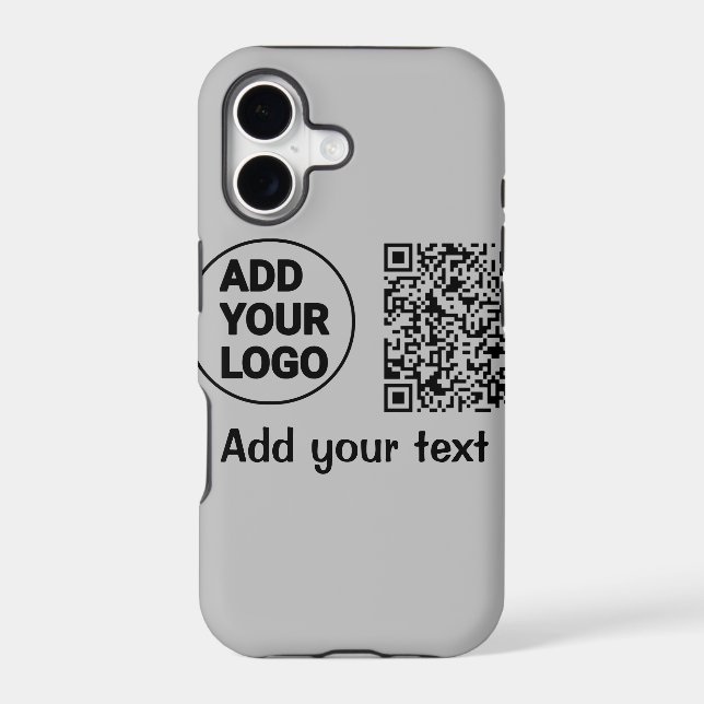 Simple minimal q r code add logo scan code name te iphone case (Back)