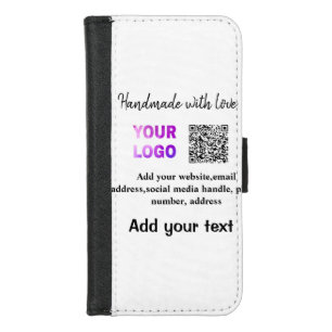 Simple minimal q r code add logo scan code name te iPhone 8/7 wallet case