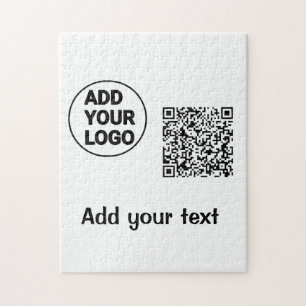 Simple minimal q r code add logo scan code name te jigsaw puzzle