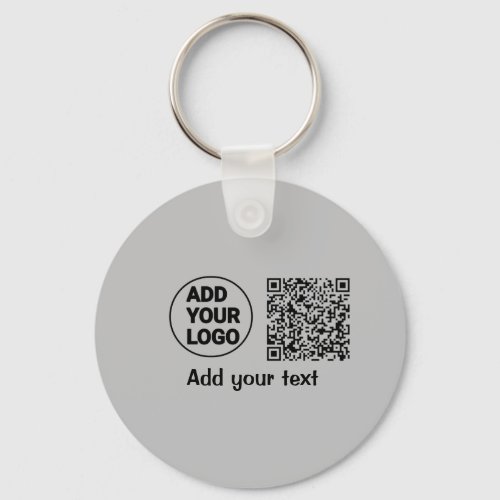 Simple minimal q r code add logo scan code name te keychain