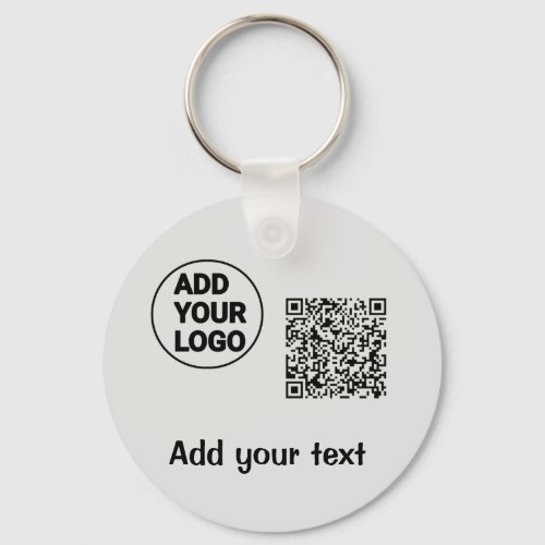 Simple minimal q r code add logo scan code name te keychain