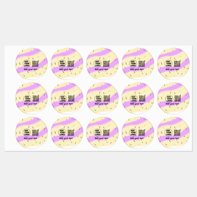 Simple minimal q r code add logo scan code name te labels (Sheet)