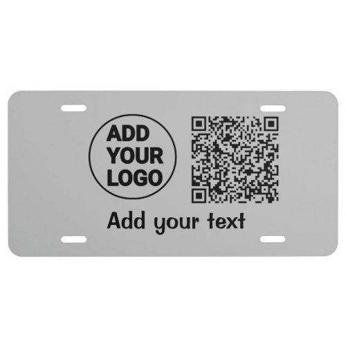 Simple minimal q r code add logo scan code name te license plate