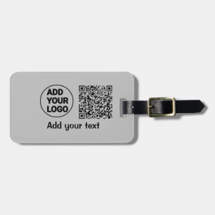 Simple minimal q r code add logo scan code name te luggage tag