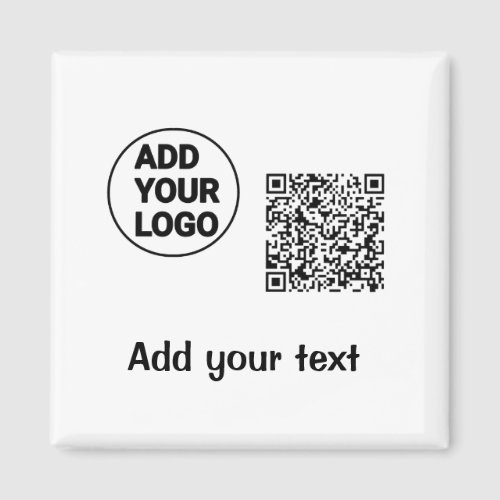 Simple minimal q r code add logo scan code name te magnet