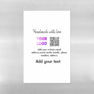 Simple minimal q r code add logo scan code name te magnetic dry erase sheet