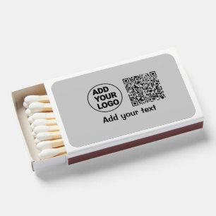 Simple minimal q r code add logo scan code name te matchboxes