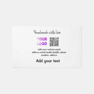 Simple minimal q r code add logo scan code name te outdoor rug