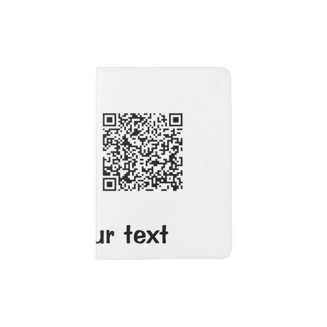 Simple minimal q r code add logo scan code name te passport holder (Front)