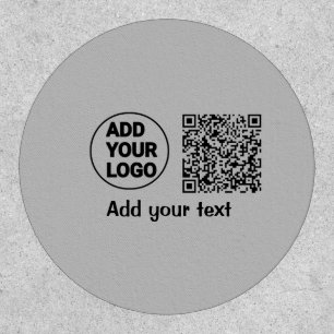 Simple minimal q r code add logo scan code name te patch