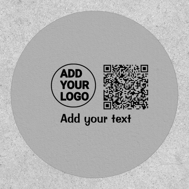 Simple minimal q r code add logo scan code name te patch (Front)
