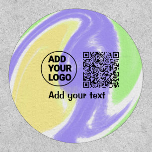 Simple minimal q r code add logo scan code name te patch