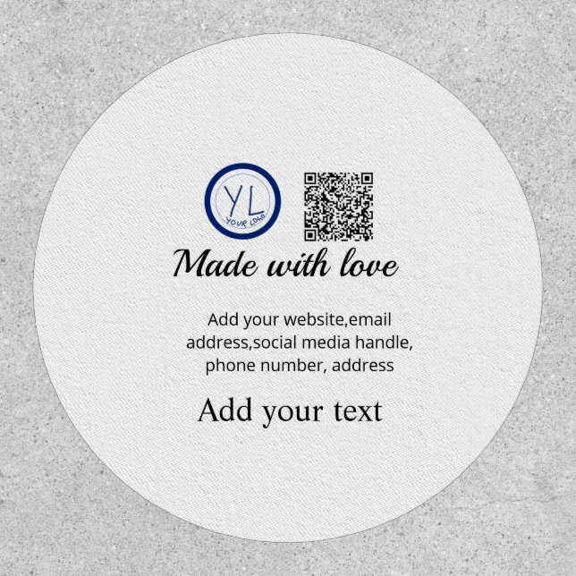 Simple minimal q r code add logo scan code name te patch (Front)