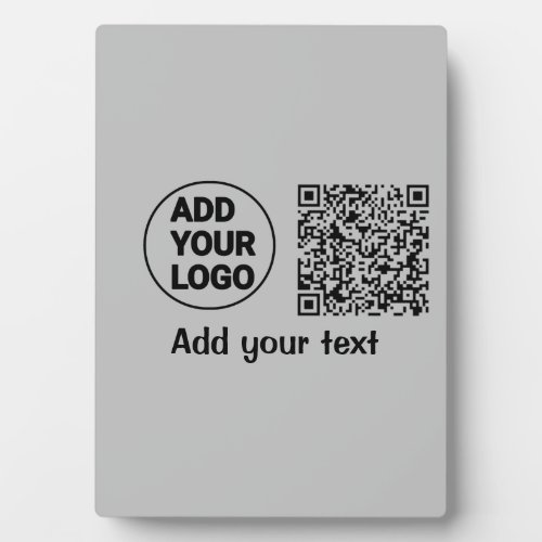 Simple minimal q r code add logo scan code name te plaque