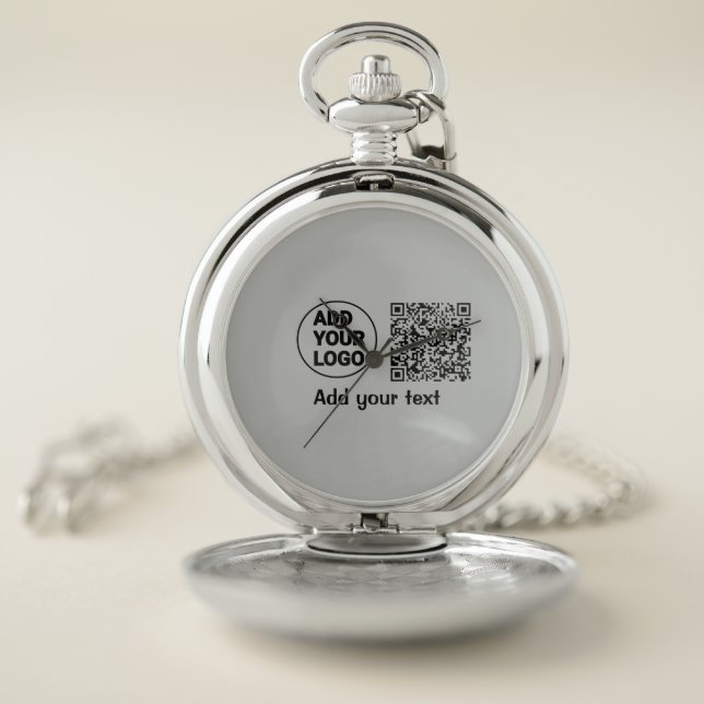 Simple minimal q r code add logo scan code name te pocket watch (Inside)