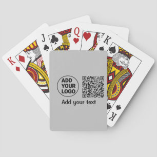 Simple minimal q r code add logo scan code name te poker cards