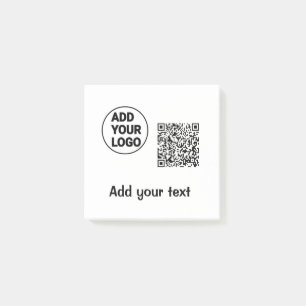 Simple minimal q r code add logo scan code name te post-it notes