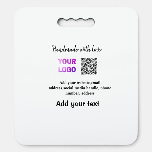 Simple minimal q r code add logo scan code name te seat cushion